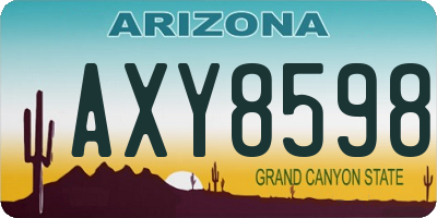 AZ license plate AXY8598