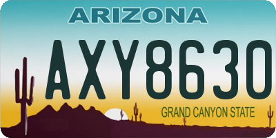 AZ license plate AXY8630