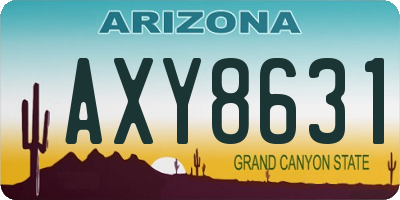 AZ license plate AXY8631