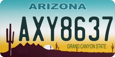 AZ license plate AXY8637