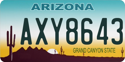 AZ license plate AXY8643