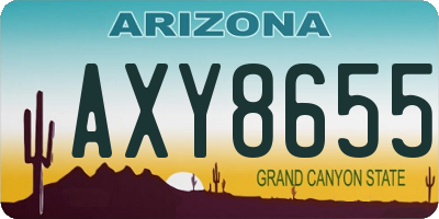 AZ license plate AXY8655