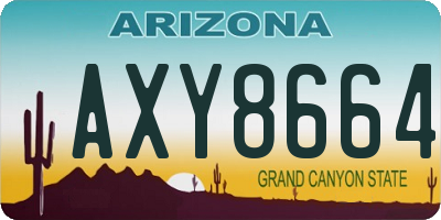 AZ license plate AXY8664