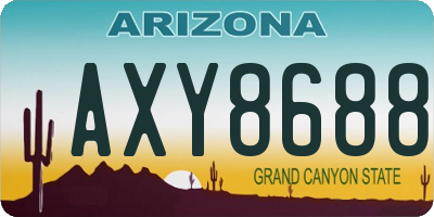 AZ license plate AXY8688