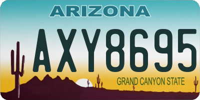 AZ license plate AXY8695