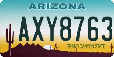 AZ license plate AXY8763