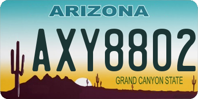 AZ license plate AXY8802