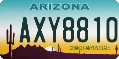 AZ license plate AXY8810