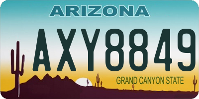 AZ license plate AXY8849