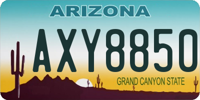 AZ license plate AXY8850
