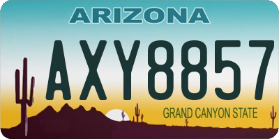 AZ license plate AXY8857