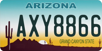AZ license plate AXY8866