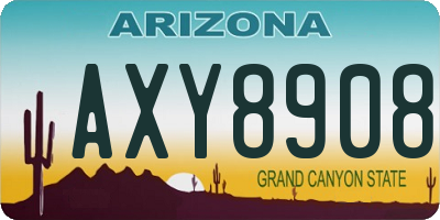 AZ license plate AXY8908
