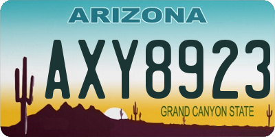 AZ license plate AXY8923