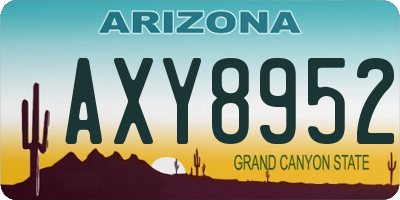 AZ license plate AXY8952