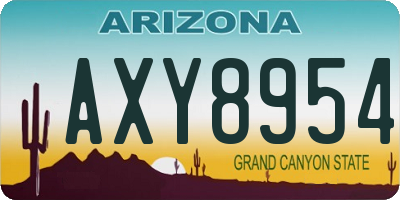 AZ license plate AXY8954