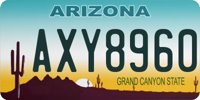 AZ license plate AXY8960