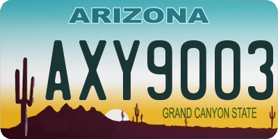 AZ license plate AXY9003