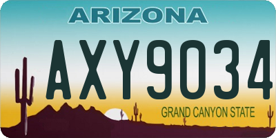 AZ license plate AXY9034