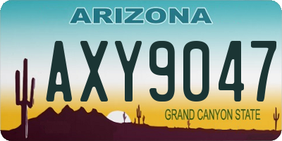 AZ license plate AXY9047