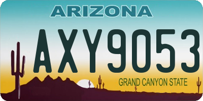 AZ license plate AXY9053