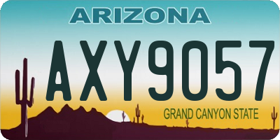 AZ license plate AXY9057