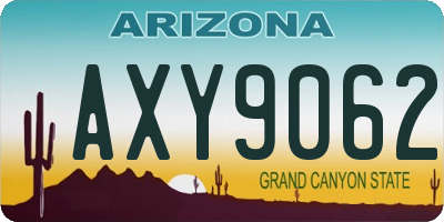 AZ license plate AXY9062