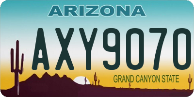 AZ license plate AXY9070