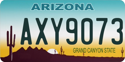 AZ license plate AXY9073