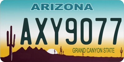 AZ license plate AXY9077