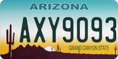 AZ license plate AXY9093