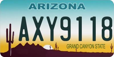 AZ license plate AXY9118