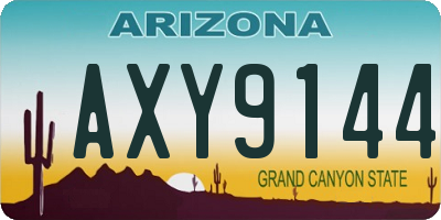AZ license plate AXY9144