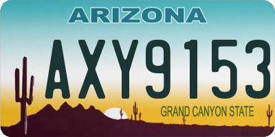 AZ license plate AXY9153