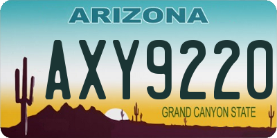 AZ license plate AXY9220