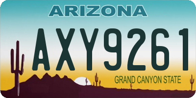 AZ license plate AXY9261