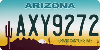 AZ license plate AXY9272
