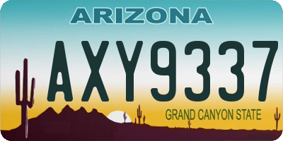 AZ license plate AXY9337