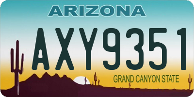 AZ license plate AXY9351