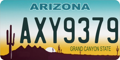 AZ license plate AXY9379