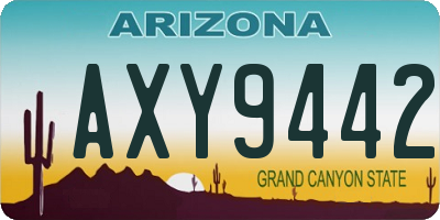 AZ license plate AXY9442