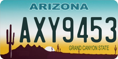 AZ license plate AXY9453