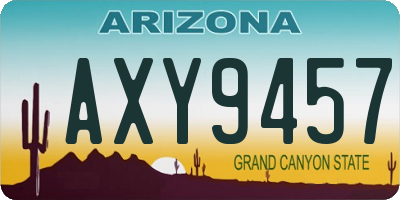 AZ license plate AXY9457