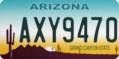 AZ license plate AXY9470