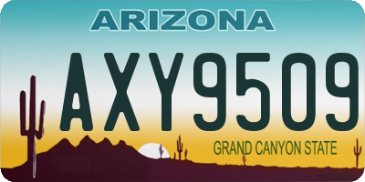 AZ license plate AXY9509