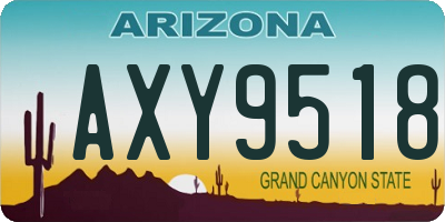 AZ license plate AXY9518