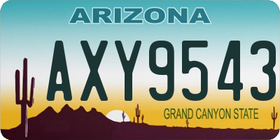 AZ license plate AXY9543
