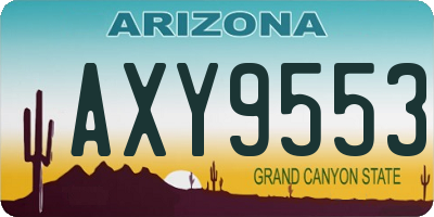AZ license plate AXY9553