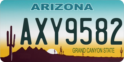 AZ license plate AXY9582