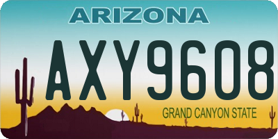 AZ license plate AXY9608